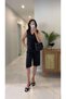 Frella Black Belted Vest Suit - 5