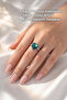 Fluorite Natural Stone Ring Heart Detailed Stone Embellished Adjustable Ring - 3
