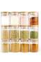 12pcs Glass Jars with Wooden Lid Set | Bamboo Lids, Stackable Design, Spice Storage, Airtight Seal, Kitchen Organisation