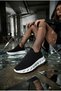 Black and White Trendy Knitted Textured Knitwear Lightweight Flexible Sports Shoes