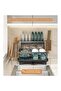 Dish Drying Rack, Stainless Steel 2 Tier Large Dish Racks with Drainboard and Cutlery Holder for Kitchen Counter Black - 6