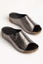 Genuine Leather Orthopedic Women's Wedge Heel Slippers with Platinum V Buckle