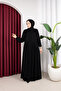 Medina Silk Azra Ferace with Pocket Detail (Black) - 3