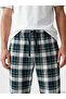 Green Standard Fit Plaid Men's Pajama Bottoms - 3