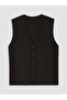 Brown Regular Fit V-Neck Men's Knitwear Vest - 4
