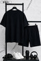 Bklyn Printed Oversized Unisex T-Shirt & Black Shorts Set - 2