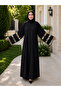 Flared Sleeves, Three-Stripe Accessory Detail, Loose Fit, Dress That Can Be Worn on Casual and Special Occasions. - 6
