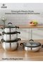 Life Smile 8-Piece 18/10 Stainless Steel Cookware Set – Premium Cookwares & Kitchen Cooking Pots | Non Stick Cookwares, Casseroles (20/24/28cm) with Lids & 28cm Shallow Pot - 5