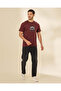 Men Burgundy Heritage Printed Graphic T Shirt - 5