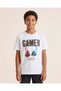 Senior Boys White Graphic Cotton T-Shirt