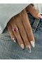 Steel Pink Round Stone Ring