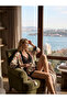 Women's Satin Printed and Lace Bustier Detailed Dressing Gown Shorts and Bustier 3-Piece Set - 3