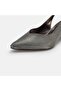Large size platinum crocodile patterned open back stiletto heels 41-42-43-44 - 4