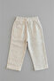 Children's 100% Cotton Linen Trousers and Interlock T-Shirt Two-Piece Set - 3