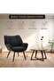 SF-Wing -Seater Single Sofa with Iron and Solid Wood Frame - Durable Iron Frame, Premium Solid Wood, Comfortable Design with High Backrest - Black - 7