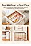 SOTEN 2 Pcs Jumbo Storage Boxes with Windows & Steel Frame, Extra Large Foldable Closet Storage Bins with Lids, Front & Top Access Fabric Storage Boxes for Seasonal Clothes, Blankets & Bedding, Washab - 3