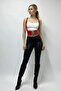 Red Women's Belt Lace-Up Wide Corset Waist Accessory - 5