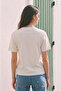 Women's Lemon Printed Regular Fit T-Shirt - Ecru - 3