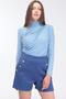 Women's Gold Button Detailed High Waist Winter Shorts with Pockets - 2