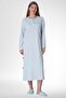 Mecit 5824 Blue Large Size Women's Nightgown - 3