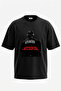 Ktamizen Manifest Design Printed Oversize Black T-Shirt