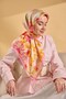 Twill Silk Watercolor Scarf Pink 90X90 - 2