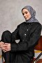Cotton Polyester Soft Scarf Dark Gray Geometric Patterned Non-Slip Buckle Durable 90X90 - 3