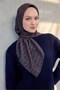 وشاح ناعم من القطن والبوليستر بنمط هندسي بلون البلاط الداكن 90×90