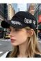 Unisex Black Never Give up Embroidered Baseball Hat Adjustable Vintage Streetwear Sport Cap - 2