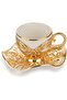 Damat Cup Turkish Coffee Presentation Set 2-Piece Metal Coffee Cup Set Coffee Cup Porcelain - 2