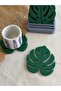 3D Design Monstera Leaf Shaped Coaster Set with Stand