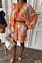 Women's Clothing Multi Patterned Modal Long Sleeve V-Neck Set - 7