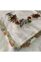 Handmade Needlework Writing, Scarf, Yemeni, Mevlit Cover, Head Cover, 4 Sides Embroidered, 100% Cotton, 100*100cm - 5