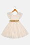 Kids Girl Textured Short Sleeve Dress, Off White - 2