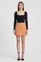 Women Textured Mini Skirt, Orange - 2
