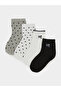 Pack of 4 - Girls Polka Dot Bow Detail Socks