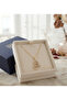 Gold Color Interwoven Heart Design Tarnish Resistant Zircon Stone Steel Necklace - 5