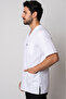 Men's Envelope Collar Short Sleeve Single Top White Flexible Lycra Belinda Fabric Doctor Uniform - 3