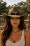 Unisex Khaki Western Cowboy Hat Country Rodeo Premium Hat - 2