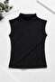 Women's 100% Viscose Half Turtleneck Sleeveless Blouse I Comfortable Fit Sleeveless Blouse I Flexible Minimal Sleeveless Basic Blouse I Women's Bodysuit I Standard Size - 4