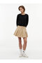 Women's Crew Neck Buttoned Cotton Cardigan - Black - 2