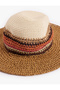Wide Brimmed Straw Hat with Knitted Detail - 3