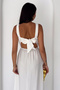 Women's Double-Breasted Collar Waist Cut-Out Maxi Dress - 7