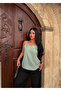 Mint Lace Detailed Crepe Blouse