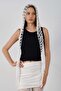 Sequin Detailed Wide Hole Summer Knitted Beanie Y8251 White - 2