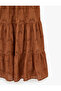 Cotton Scalloped Embroidered Embellished Detailed Thin Strap Long Dress - 5