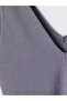 Vizyon New Season Lilac V-Neck Women's Ribbed Undershirt - 7