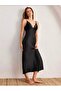 Satin Back and Lace Detail Long Nightgown - 6