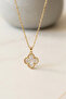 White Enamel Flower Model Brand Necklace - 5