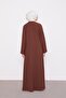 Coffee-Colored Collar Ribbon Detailed Robe - 6